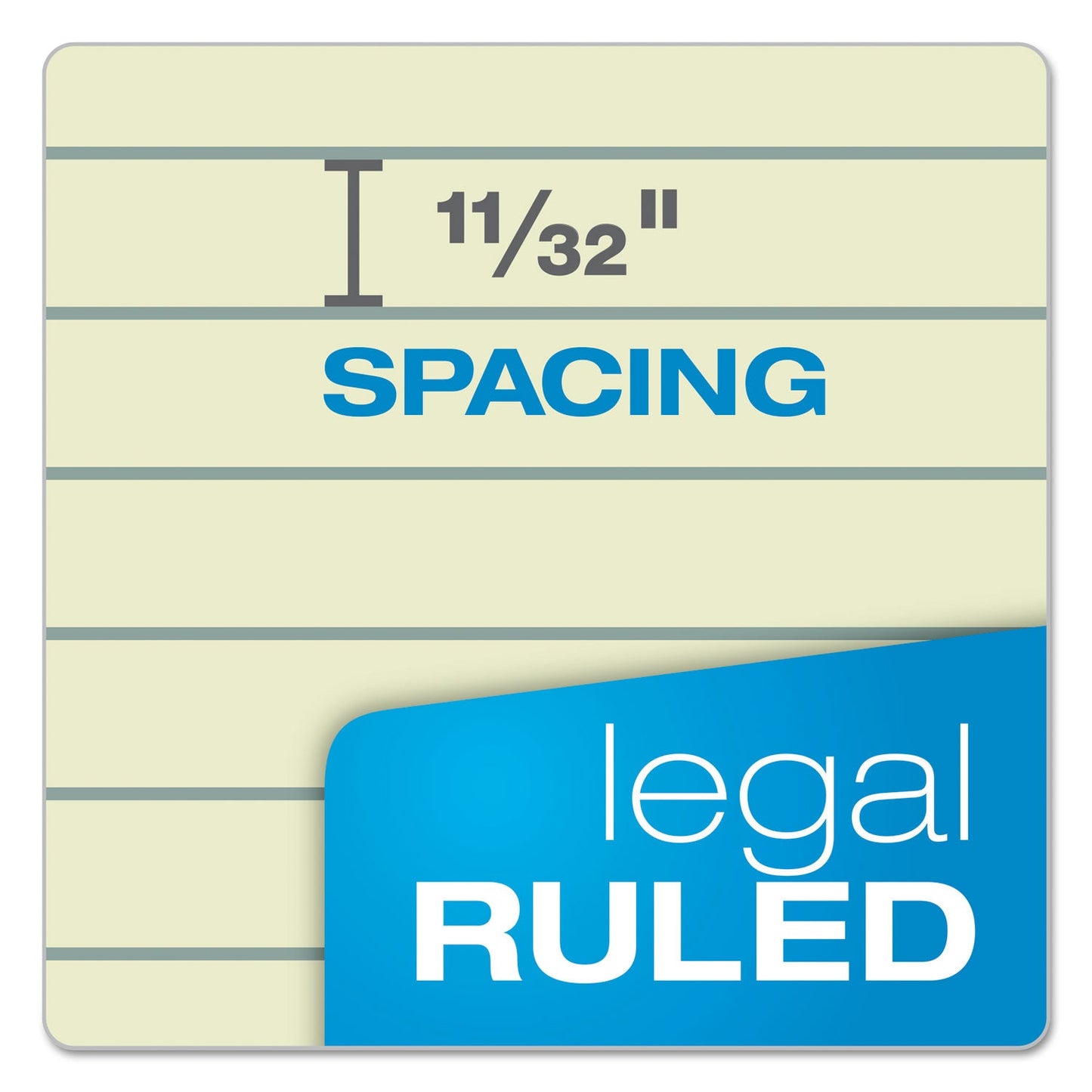 Ampad Pastel Writing Pads, Wide/Legal Rule, Blue Headband, 50 Green-Tint 8.5 x 11.75 Sheets, Dozen