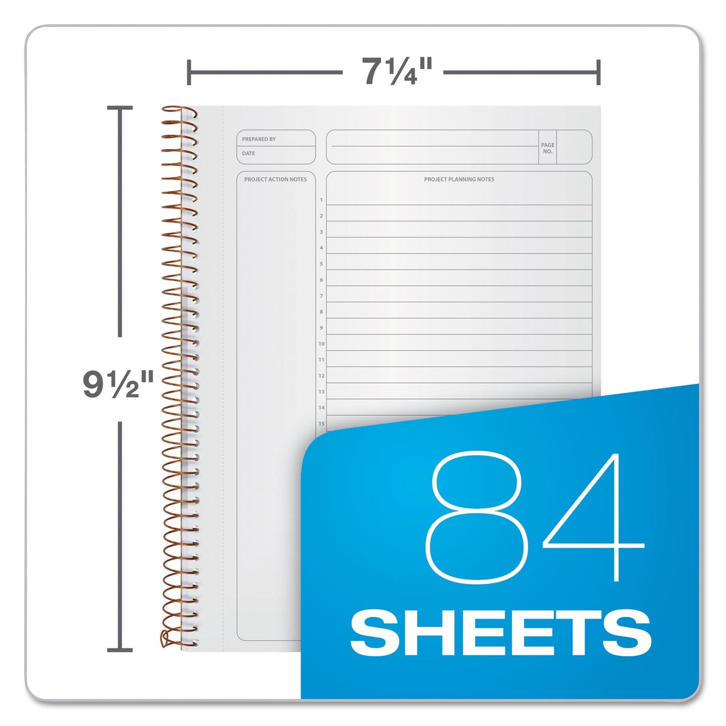 Ampad Gold Fibre Wirebound Project Notes Book, 1 Subject, Project-Management Format, Green Cover, 9.5 x 7.25, 84 Sheets