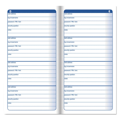 Adams Password Journal, 3.25 x 6.25, 4/Page, 192 Forms
