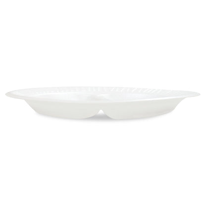 Dart Concorde Foam Plate, 3-Compartment, 10.25" dia, White, 125/Pack, 4 Packs/Carton