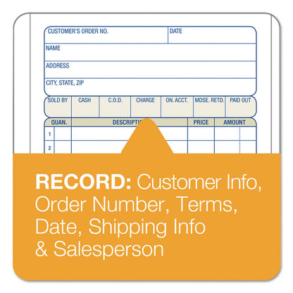 Adams Two-Part Sales Book, Two-Part Carbon, 6.69 x 4.19, 1/Page, 50 Forms