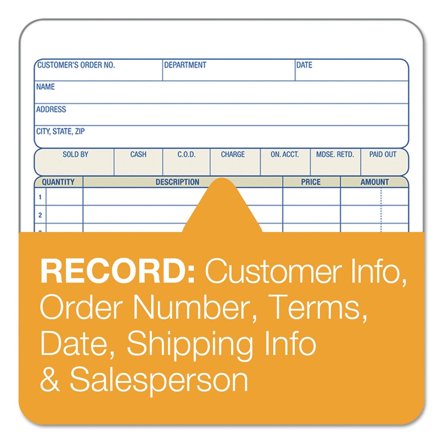 Adams Two-Part Sales Book, Two-Part Carbon, 7.94 x 5.56, 1/Page, 50 Forms