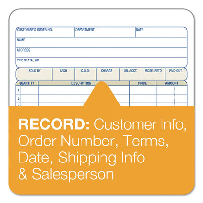 Adams Two-Part Sales Book, Two-Part Carbon, 7.94 x 5.56, 1/Page, 50 Forms