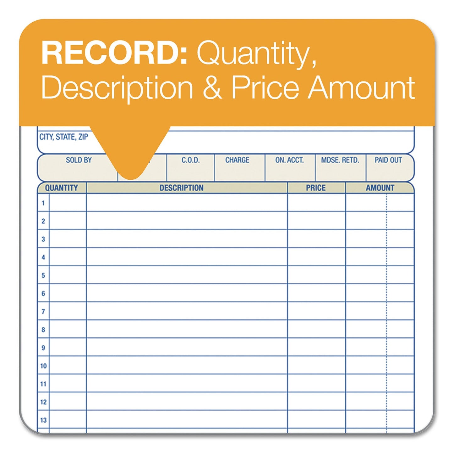 Adams Two-Part Sales Book, Two-Part Carbon, 7.94 x 5.56, 1/Page, 50 Forms
