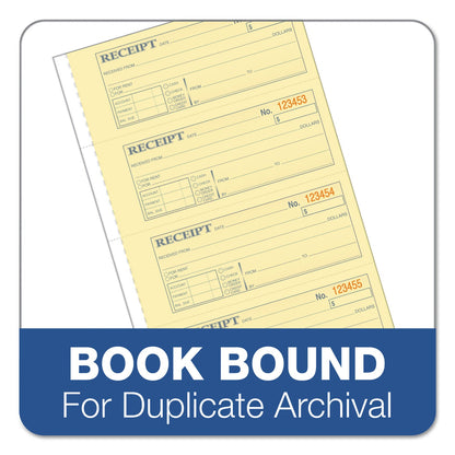 Adams Receipt Book, Three-Part Carbonless, 7.19 x 11, 4/Page, 100 Forms