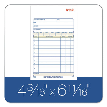 Adams Carbonless Sales Order Book, Three-Part Carbonless, 4.19 x 7.19, 50 Forms