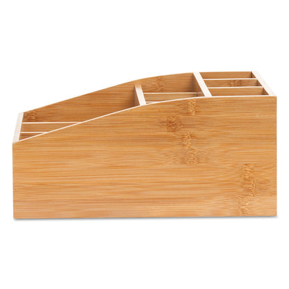 Mind Reader Square 9 Compartment Condiment Organizer, 12 x 12 x 5.5, Bamboo