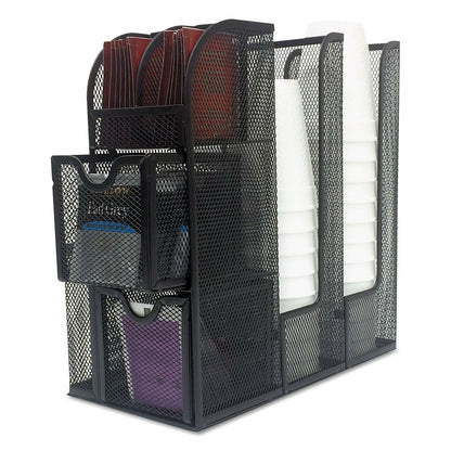 Mind Reader Organizer Coffee Condiment Organizer, 12.2 x 12 x 6, Black