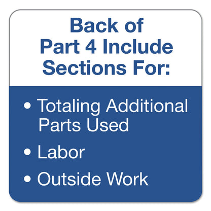 TOPS Auto Repair Four-Part Carbonless, Four-Part Carbonless, 8.5 x 11, 50 Forms