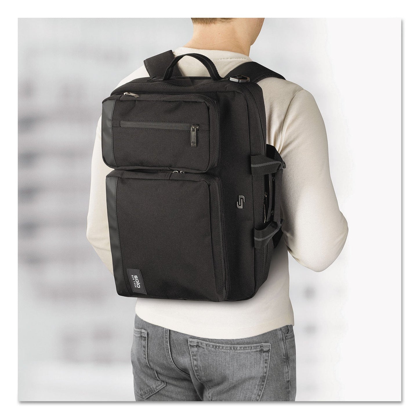 Solo Urban Hybrid Briefcase, Fits Devices Up to 15.6", Polyester, 5 x 17.25 x 17.24, Black