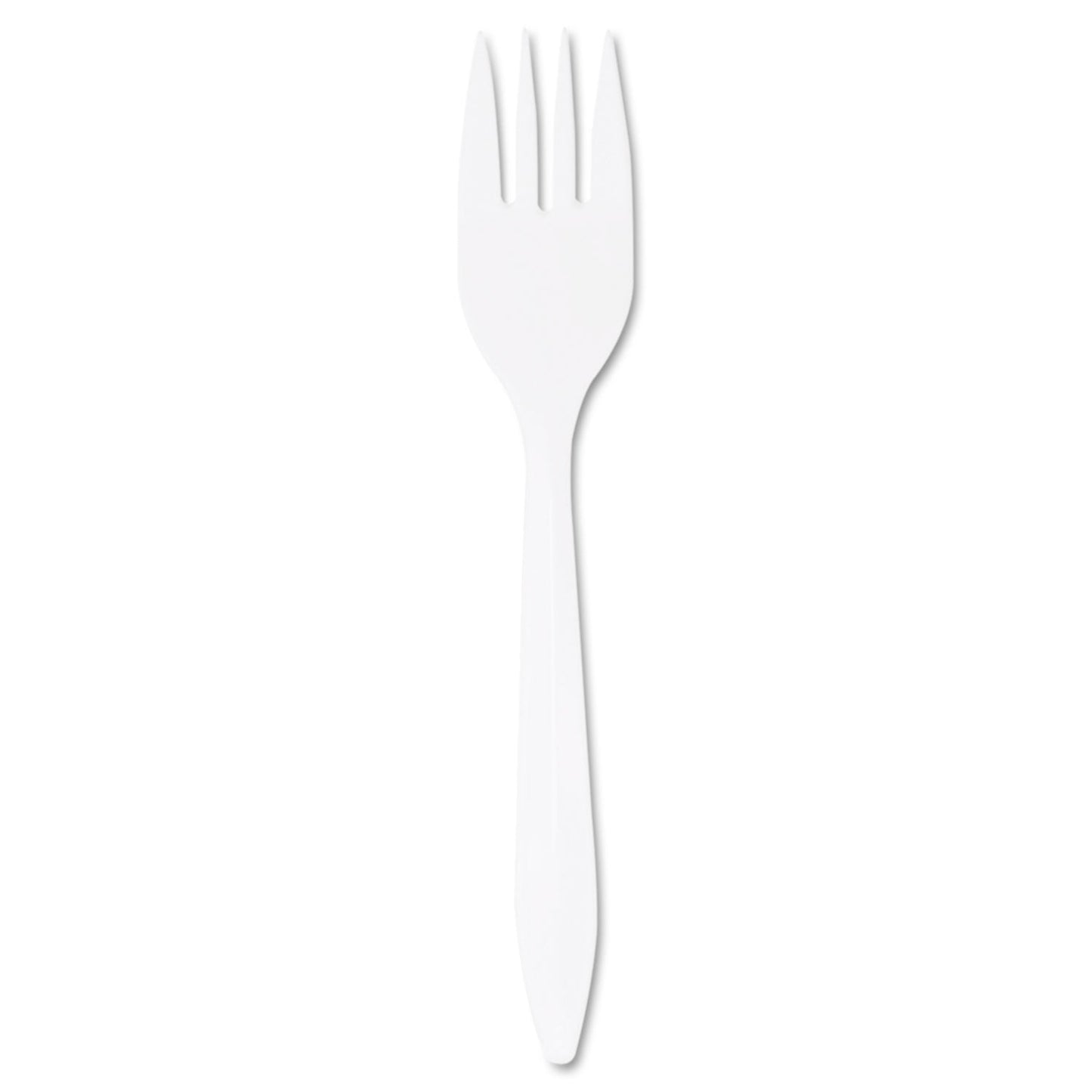 Dart Style Setter Mediumweight Plastic Forks, White, 1000/Carton