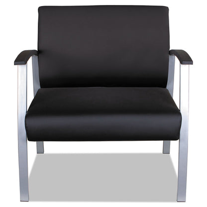 Alera metaLounge Series Bariatric Guest Chair, 30.51" x 26.96" x 33.46", Black Seat/Back, Silver Base
