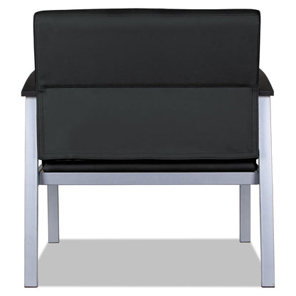 Alera metaLounge Series Bariatric Guest Chair, 30.51" x 26.96" x 33.46", Black Seat/Back, Silver Base