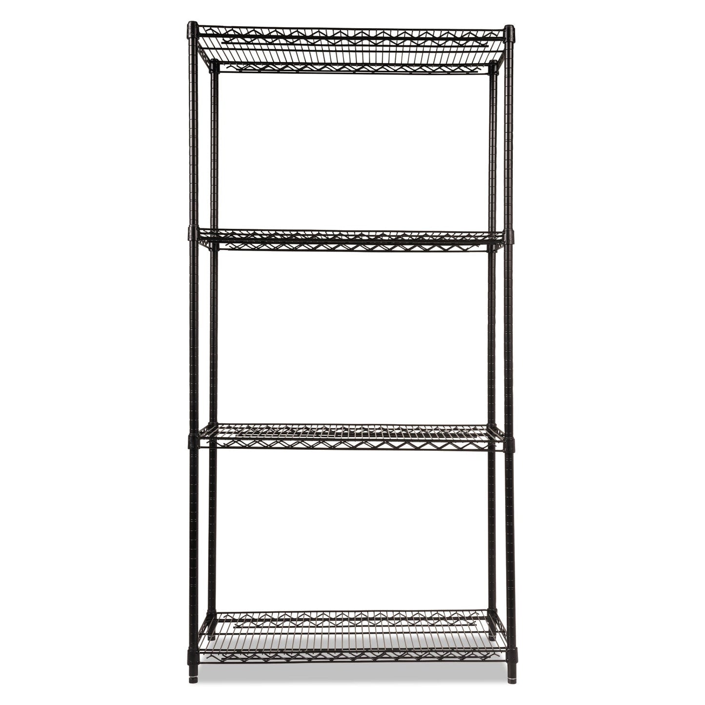 Alera NSF Certified Industrial Four-Shelf Wire Shelving Kit, 36w x 18d x 72h, Black