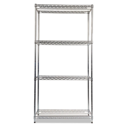 Alera NSF Certified Industrial Four-Shelf Wire Shelving Kit, 36w x 18d x 72h, Silver