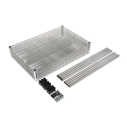 Alera NSF Certified Industrial Four-Shelf Wire Shelving Kit, 36w x 24d x 72h, Silver
