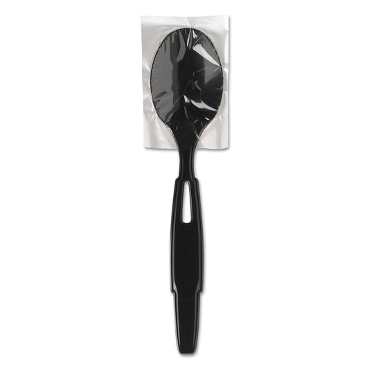 Dixie SmartStock Wrapped Heavy-Weight Cutlery Refill, Teaspoon, Black, 960/Carton