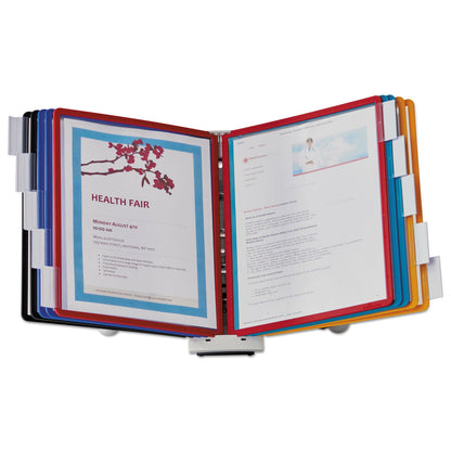Durable SHERPA Desk Reference System, 10 Panels, 10 x 5.63 x 13.88, Assorted Borders