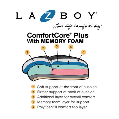 La-Z-Boy Woodbury Big/Tall Executive Chair, Supports Up to 400 lb, 20.25" to 23.25" Seat Height, Brown Seat/Back, Weathered Sand Base