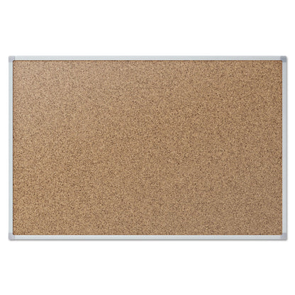 Mead Cork Bulletin Board, 24 x 18, Silver Aluminum Frame