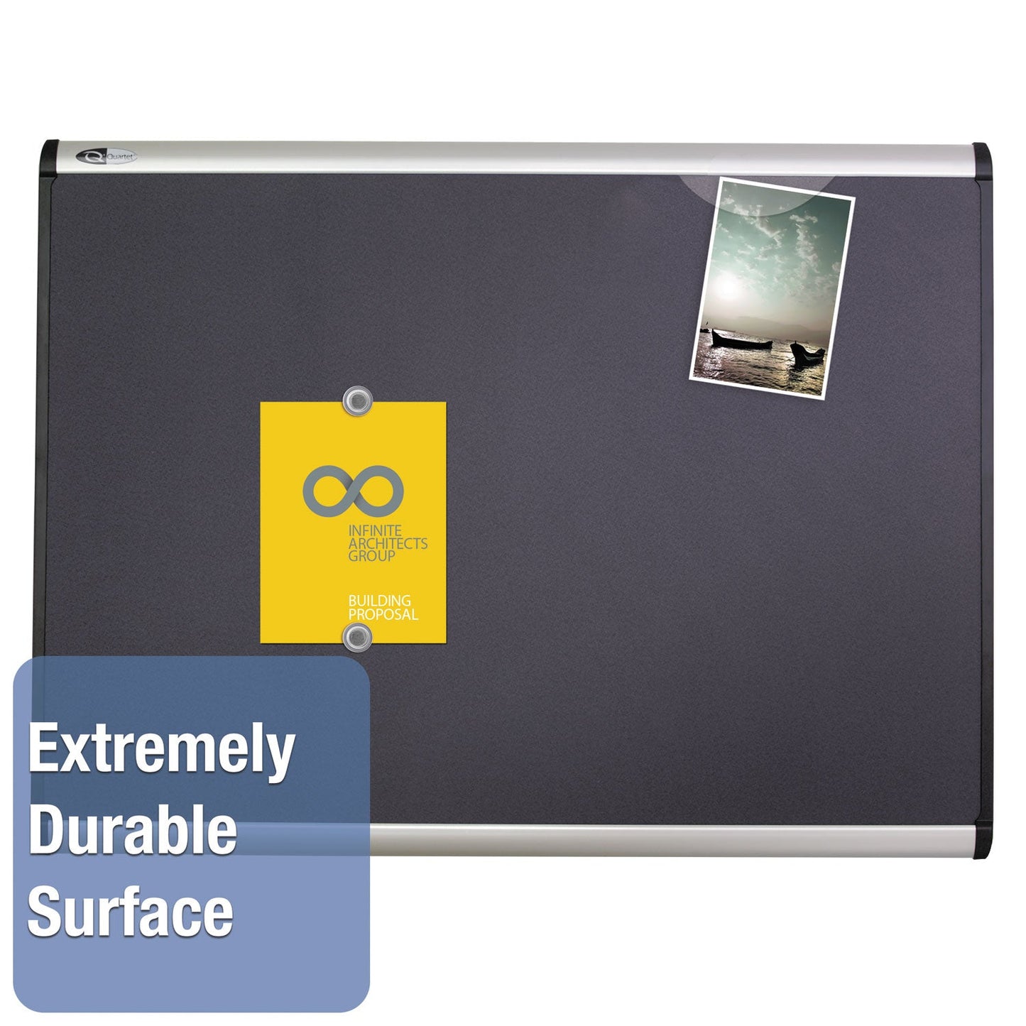 Quartet Prestige Plus Magnetic Fabric Bulletin Board, 72 x 48, Fiberboard/Plastic Frame
