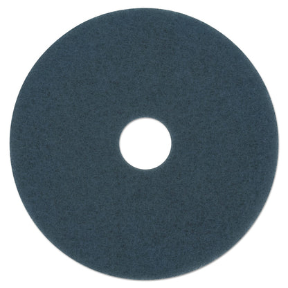 Boardwalk Scrubbing Floor Pads, 14" Diameter, Blue, 5/Carton