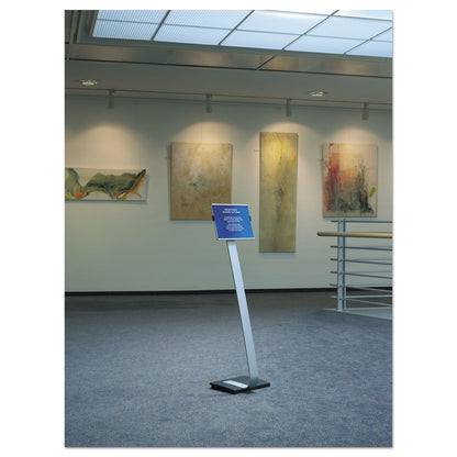 Durable Info Sign Duo Floor Stand, Letter-Size Inserts, 15 x 46.5, Clear