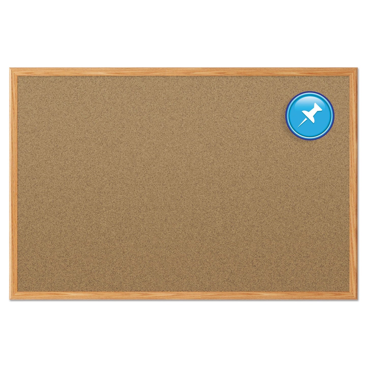 Mead Cork Bulletin Board, 48 x 36, Oak Frame