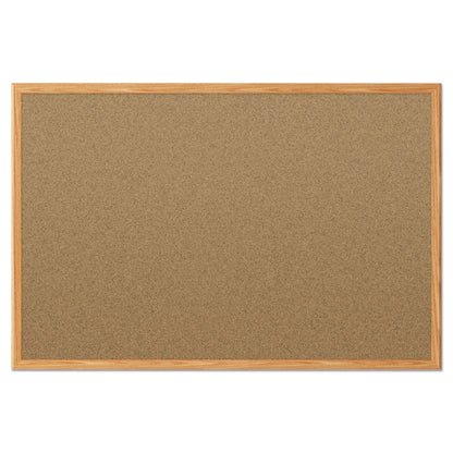 Mead Cork Bulletin Board, 48 x 36, Oak Frame
