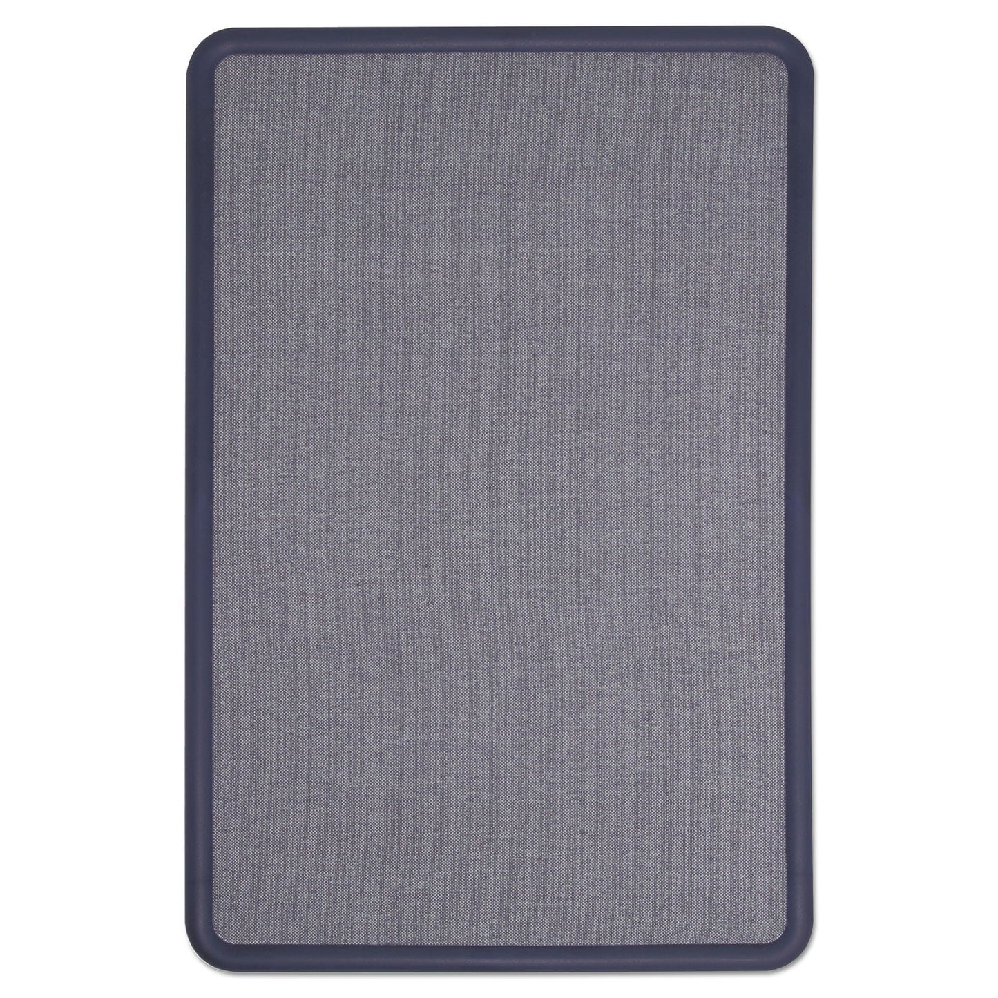 Quartet Contour Fabric Bulletin Board, 48 x 36, Light Blue, Plastic Navy Blue Frame