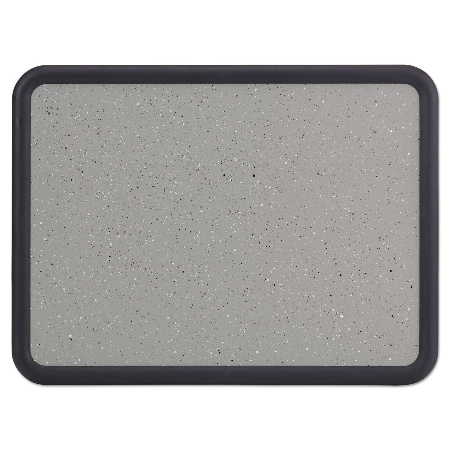 Quartet Contour Granite Gray Tack Board, 48 x 36, Black Frame