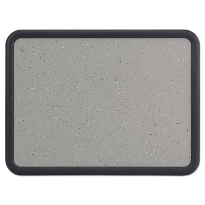 Quartet Contour Granite Gray Tack Board, 36 x 24, Black Frame
