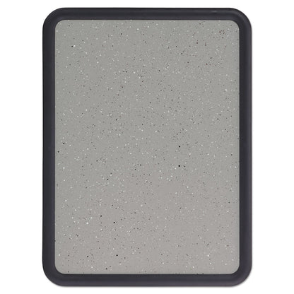 Quartet Contour Granite Gray Tack Board, 48 x 36, Black Frame