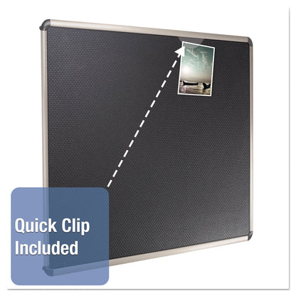 Quartet Prestige Euro-Style Embossed Foam Bulletin Board, 48 x 34 7/16, Black/Alum Frame