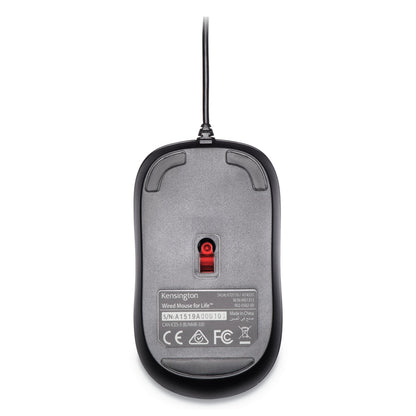 Kensington Wired USB Mouse for Life, USB 2.0, Left/Right Hand Use, Black