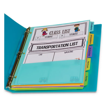 C-Line Index Dividers with Multi-Pockets, 5-Tab, 11.5 x 10, Assorted, 1 Set
