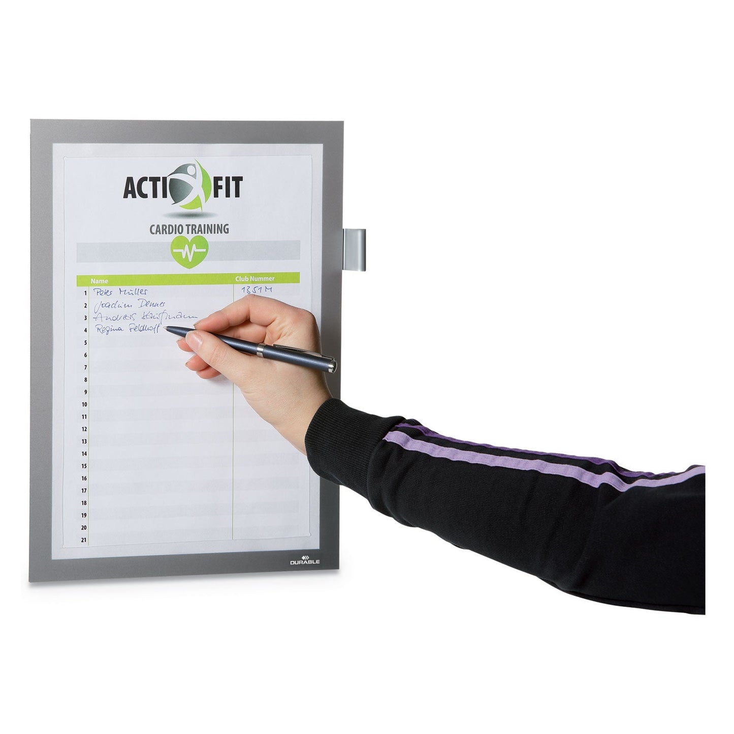 Durable DURAFRAME Note Sign Holder, 8.5 x 11, Silver Frame