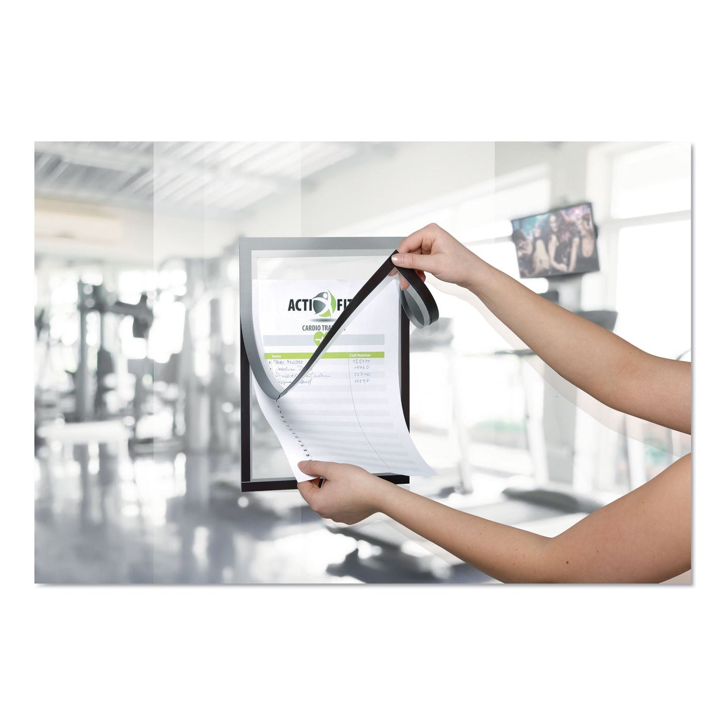 Durable DURAFRAME Note Sign Holder, 8.5 x 11, Silver Frame