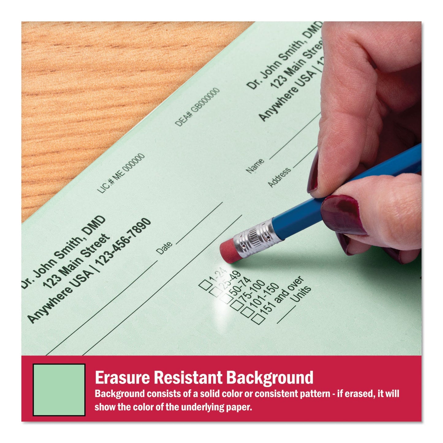 DocuGard Medical Security Papers, 24 lb Bond Weight, 8.5 x 11, Green, 500/Ream