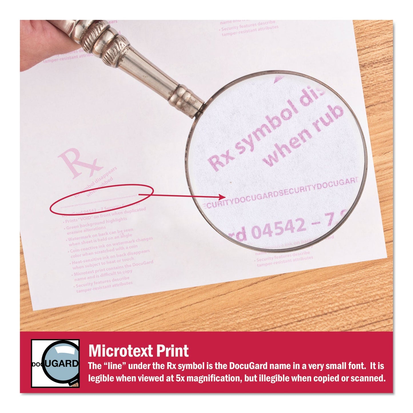 DocuGard Medical Security Papers, 24 lb Bond Weight, 8.5 x 11, Green, 500/Ream