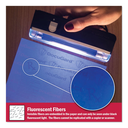 DocuGard Medical Security Papers, 24 lb Bond Weight, 8.5 x 11, Blue, 500/Ream