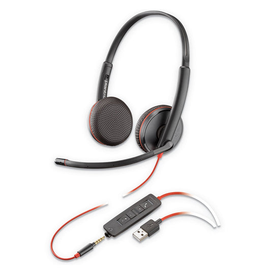 poly Blackwire 3225, Binaural, Over the head Headset