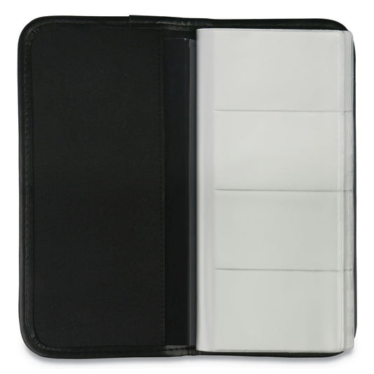 Universal Business Card Holder, Holds 160 3.5 x 2 Cards, 4.75 x 10.13, Vinyl, Black