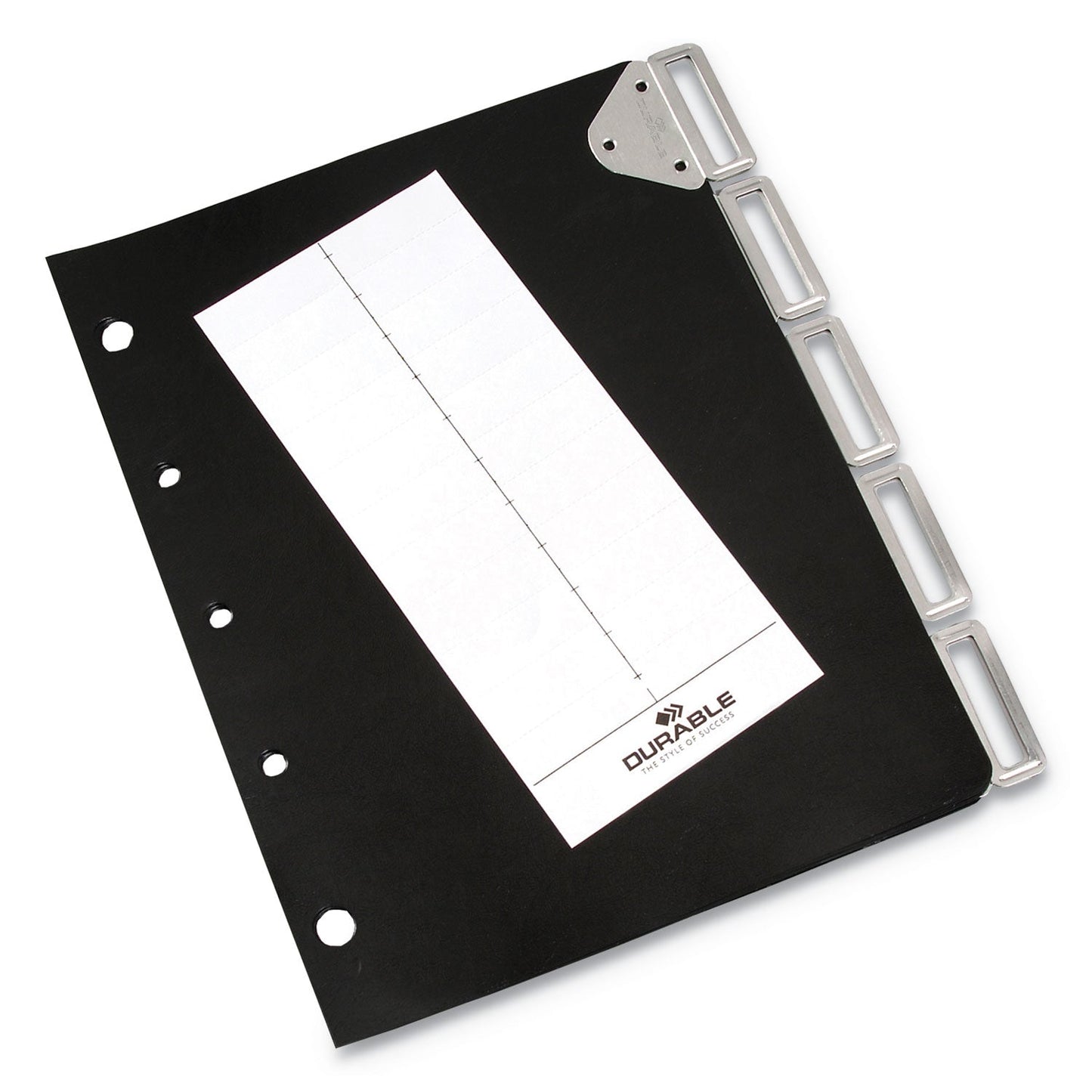 Durable Catalog Rack Index, 5 Sections, Black