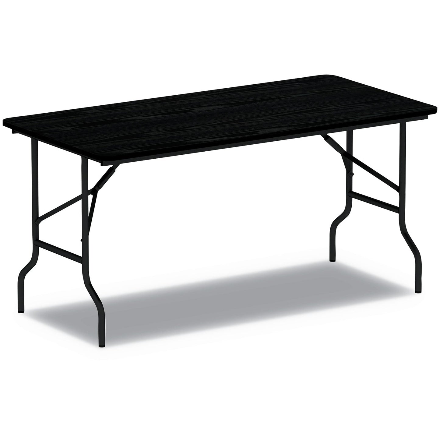 Alera Wood Folding Table, Rectangular, 95.88w x 29.88d x 29.13h, Black