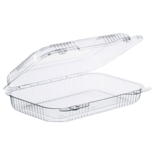 Dart StayLock Clear Hinged Lid Containers, 9.4 x 6.8 x 2.1, Clear, Plastic, 250/Carton