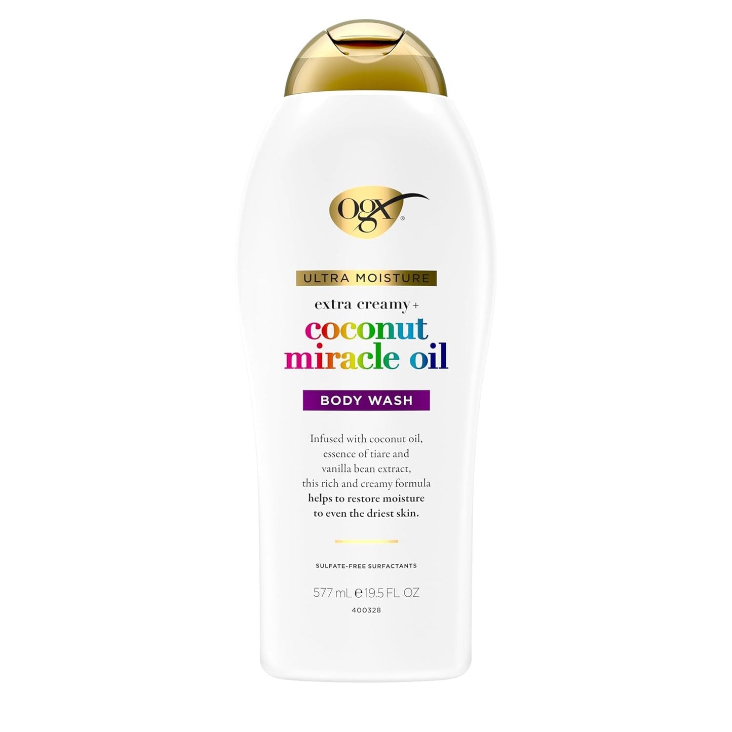 Indulge in Extra Creamy Coconut Miracle Oil Body Wash - Ultra Moisture, 19.5 Fl Oz