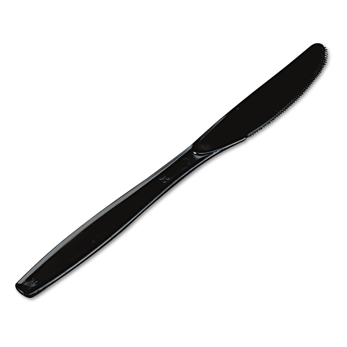 Dixie Plastic Cutlery, Heavyweight Knives, Black, 1,000/Carton