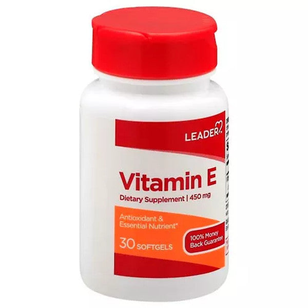 Leader™ Vitamin E Supplement – 450 mg (1,000 IU) – 30 Softgels