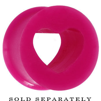 1/2 Purple Heart Silicone Flexible Tunnel